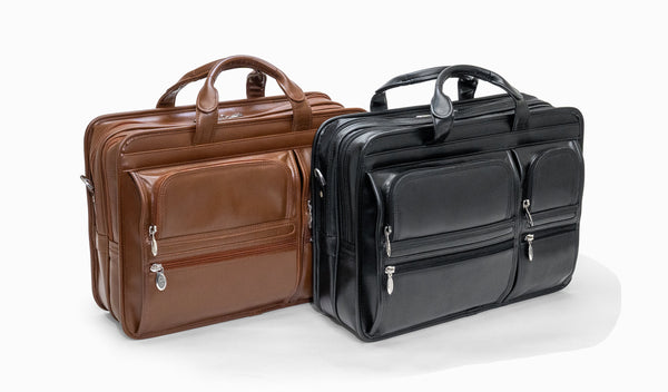 HUBBARD | 15” Leather Dual-Compartment Laptop Briefcase
