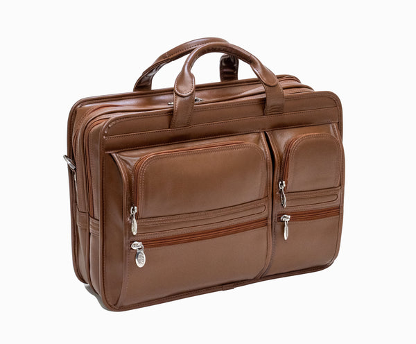 HUBBARD | 15” Leather Dual-Compartment Laptop Briefcase