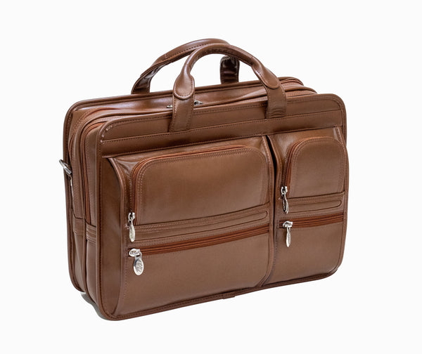 17” Leather Detachable-Wheeled Laptop Case - Professional Choice