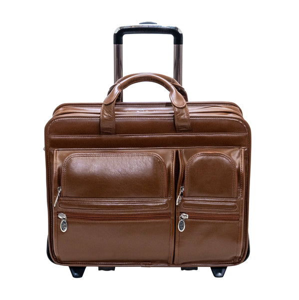 Modern Mobility with Clinton - 17” Leather Wheeled Laptop Case