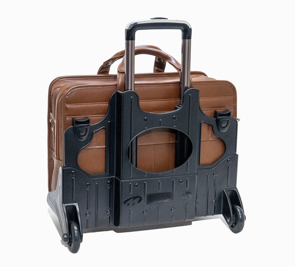 CLINTON | 17” Leather Detachable-Wheeled Laptop Case