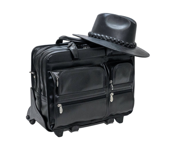 CLINTON | 17” Leather Detachable-Wheeled Laptop Case
