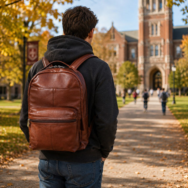 PARKER | 15” Leather Dual-Compartment Laptop Backpack