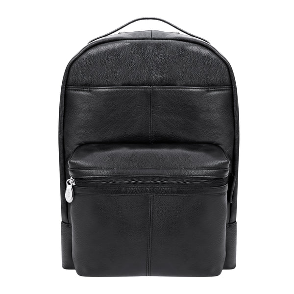 china leather backpacks micani Premium 15” Leather Dual-Compartment Laptop Backpack