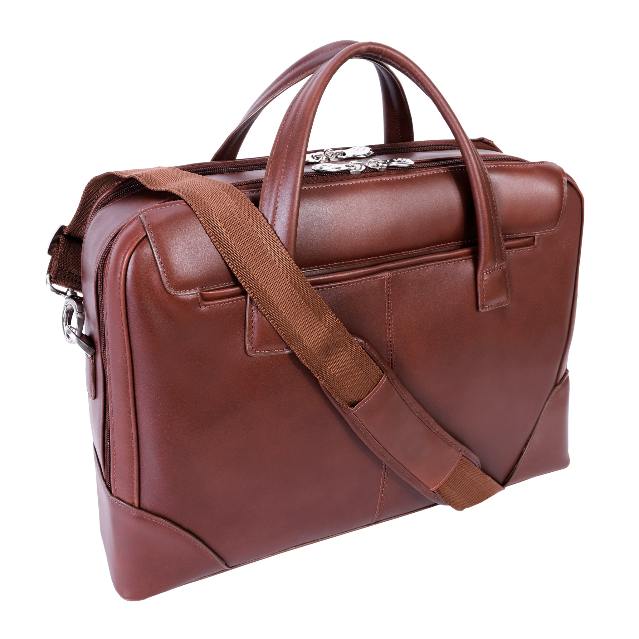 HARPSWELL | 17” Leather Dual-Compartment Laptop Briefcase – McKleinUSA