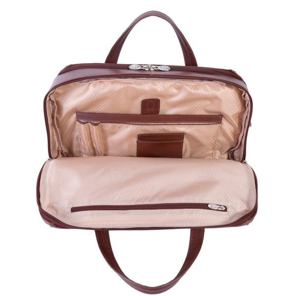 HARPSWELL | 17” Leather Dual-Compartment Laptop Briefcase