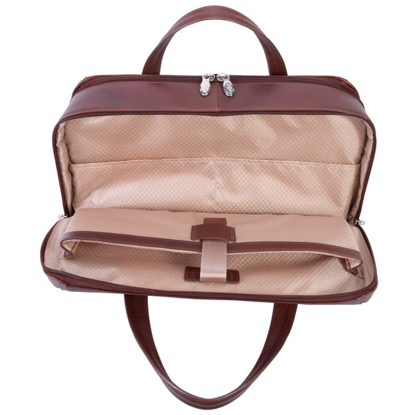 HARPSWELL | 17” Leather Dual-Compartment Laptop Briefcase