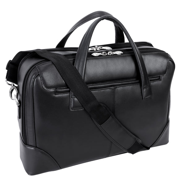HARPSWELL | 17” Leather Dual-Compartment Laptop Briefcase