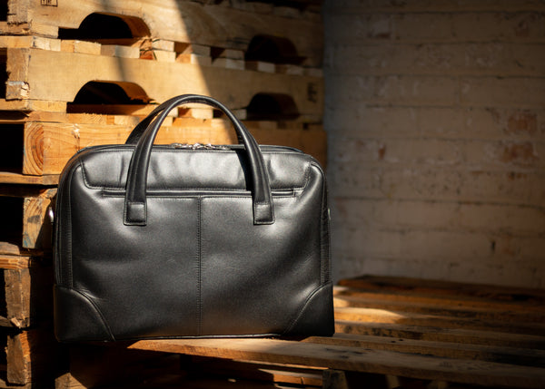 HARPSWELL | 17” Leather Dual-Compartment Laptop Briefcase