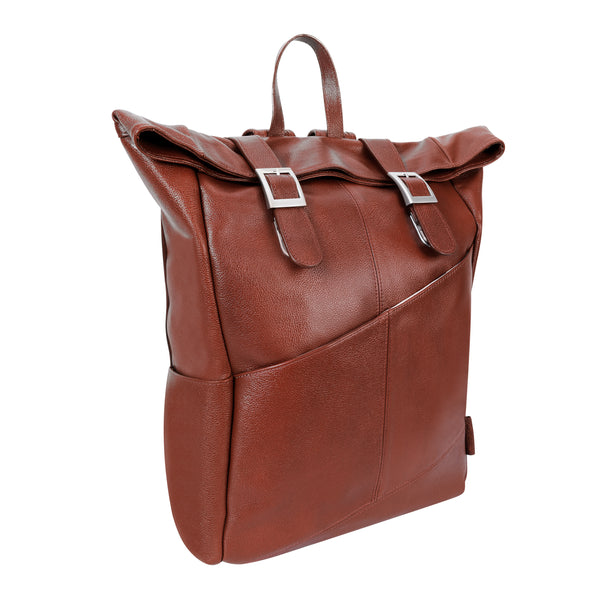 KENNEDY | 17” Leather Dual-Access Laptop Backpack