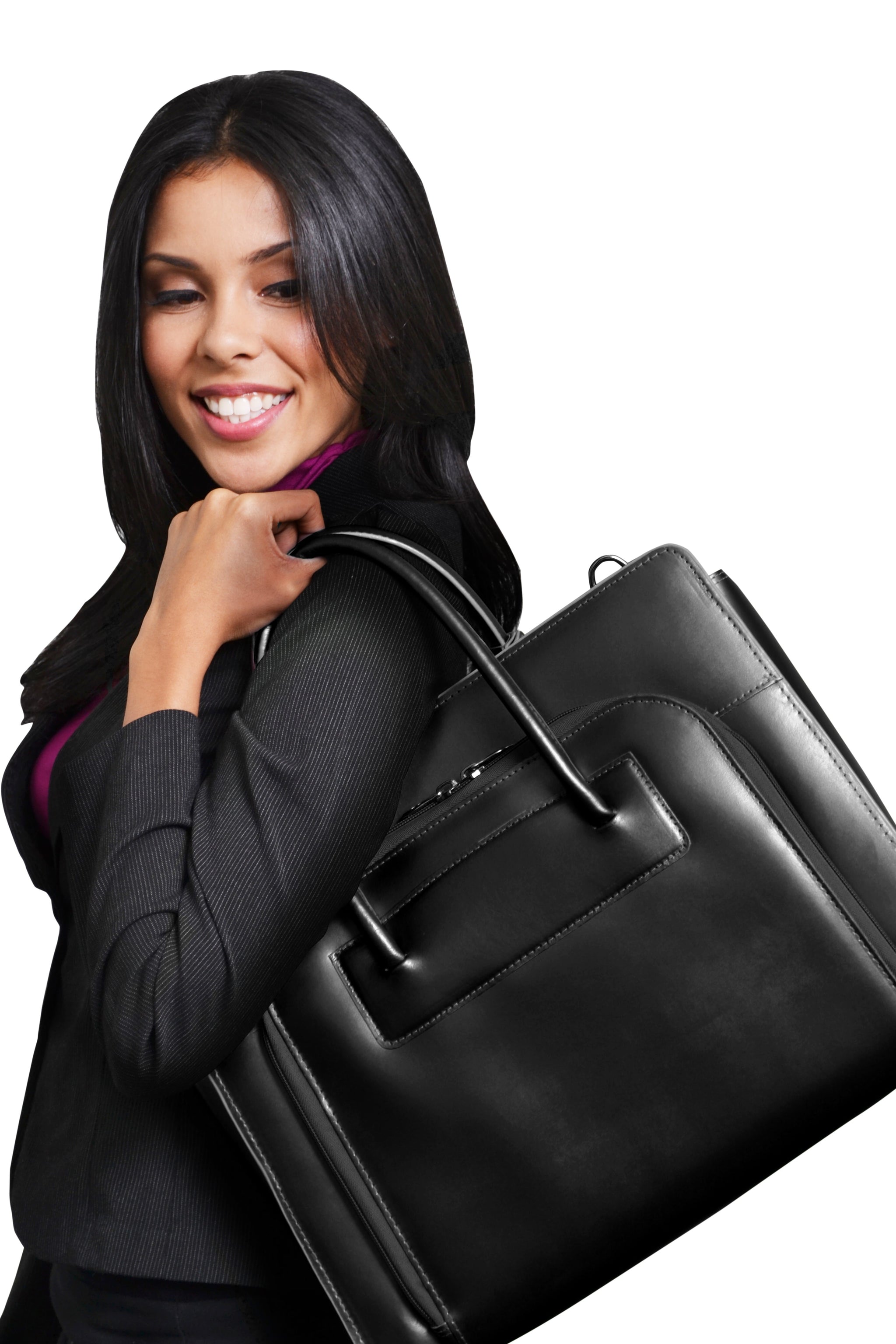 Elegant 15” Red Leather Laptop Tote - McKlein – McKleinUSA