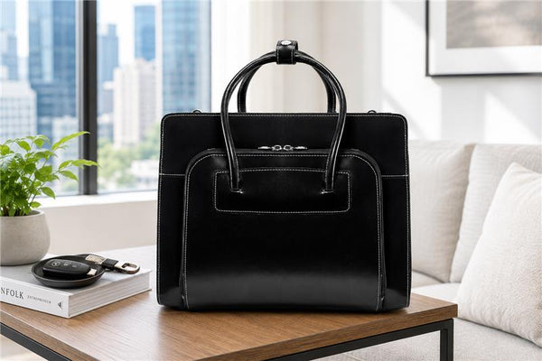 LAKE FOREST | 15” Leather Laptop Tote