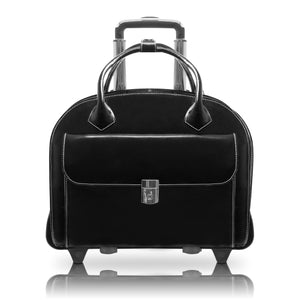 GLEN ELLYN | 15” Leather Detachable-Wheeled Laptop Case