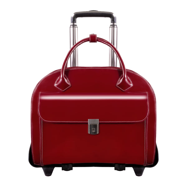 GLEN ELLYN | 15” Leather Detachable-Wheeled Laptop Case