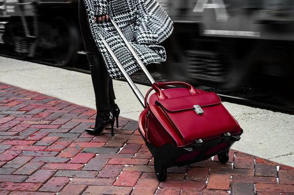 GLEN ELLYN | 15” Leather Detachable-Wheeled Laptop Case