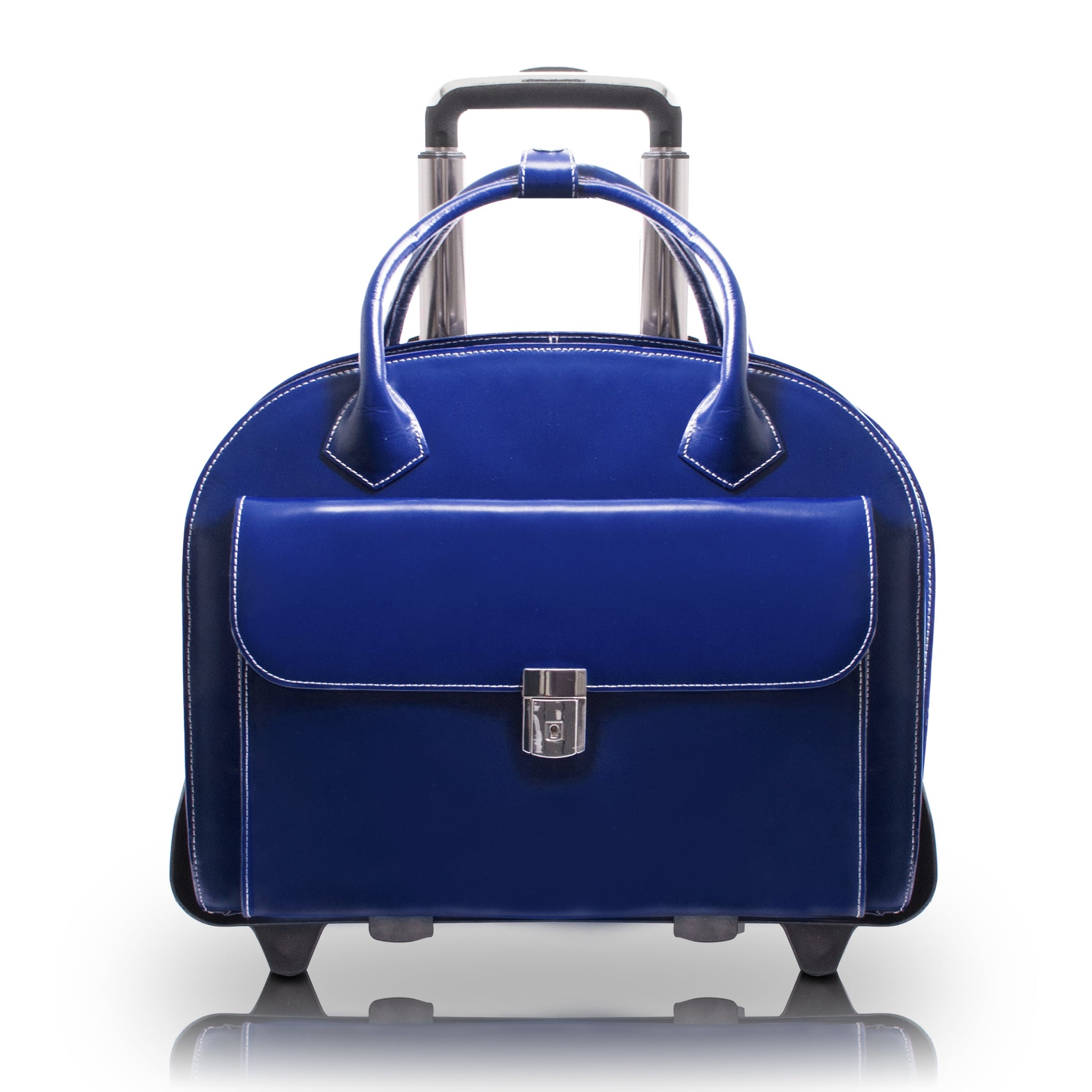 GLEN ELLYN | 15” Leather Detachable-Wheeled Laptop Case