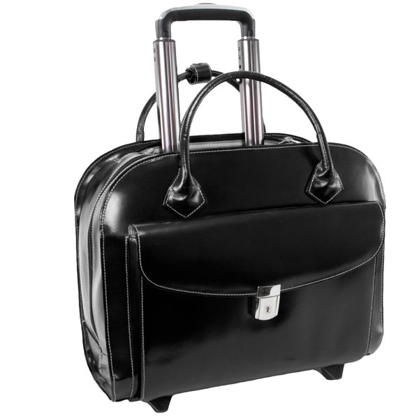 GRANVILLE | 15” Leather Wheeled Laptop Briefcase