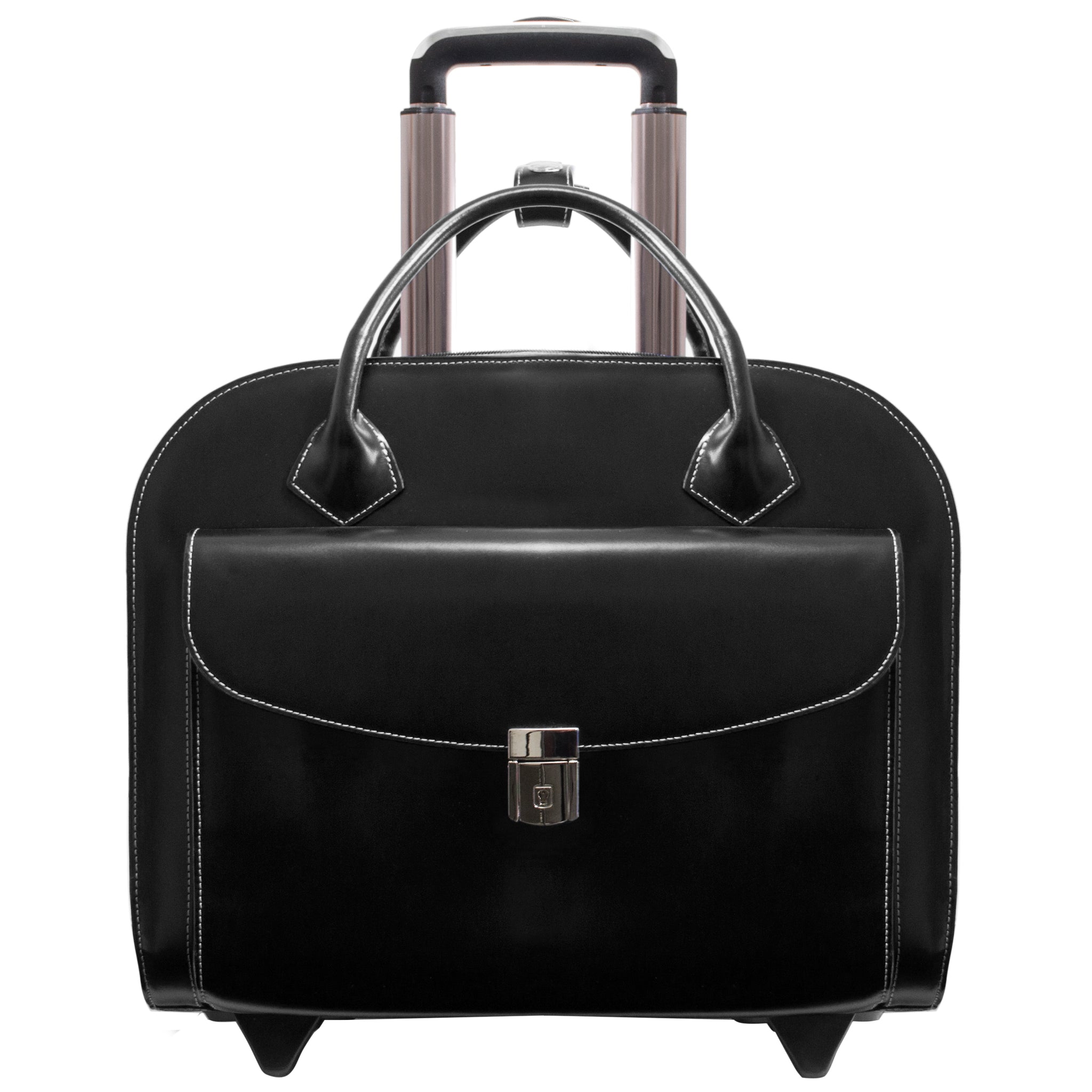 GRANVILLE | 15” Leather Wheeled Laptop Briefcase