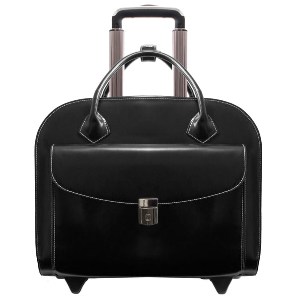 GRANVILLE | 15” Leather Wheeled Laptop Briefcase