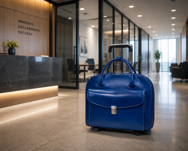 GRANVILLE | 15” Leather Wheeled Laptop Briefcase