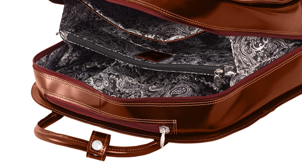 DAVIS | 15” Leather Wheeled Laptop Briefcase