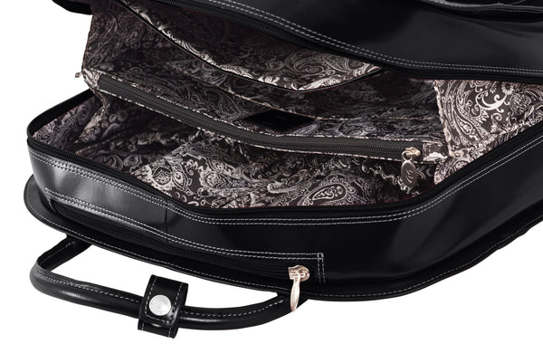 DAVIS | 15” Leather Wheeled Laptop Briefcase