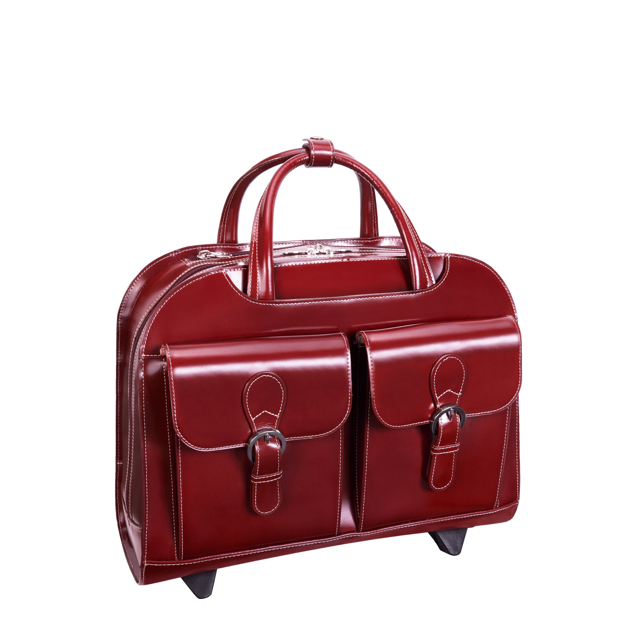 Davis - Leather Wheeled Laptop Briefcase | McKlein USA – McKleinUSA