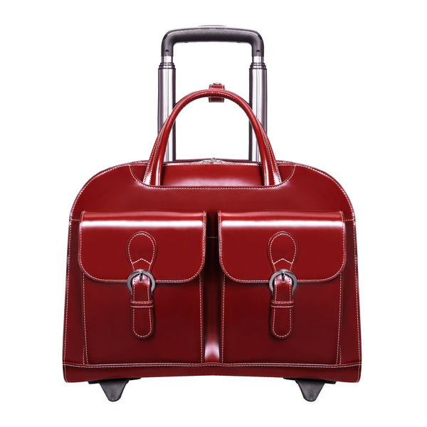 DAVIS | 15” Leather Wheeled Laptop Briefcase