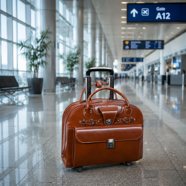 EDGEBROOK | 15” Leather Wheeled Laptop Briefcase