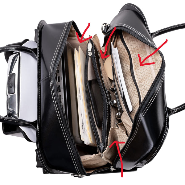 LA GRANGE | 15” Leather Vertical Detachable-Wheeled Laptop Case