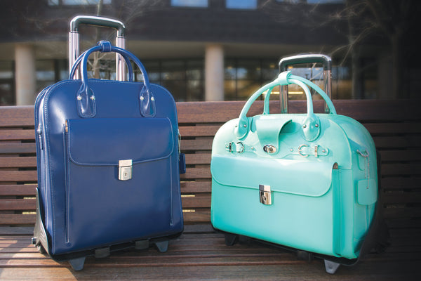 LA GRANGE | 15” Leather Vertical Detachable-Wheeled Laptop Case