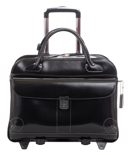 LAKEWOOD | 15” Leather Detachable-Wheeled Laptop Case