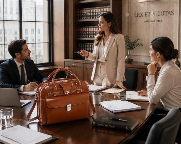 ROSEVILLE | 15” Leather Detachable-Wheeled Laptop Case