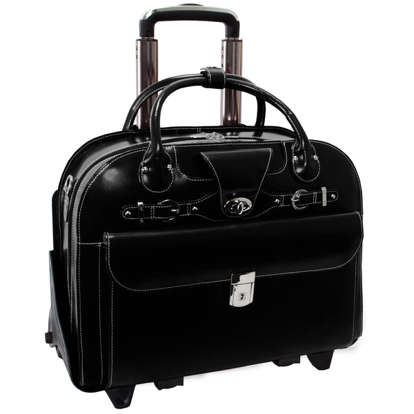 ROSEVILLE | 15” Leather Detachable-Wheeled Laptop Case