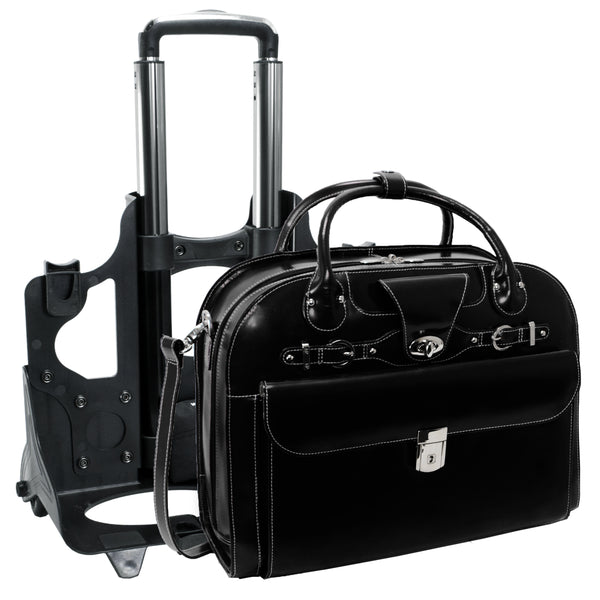 ROSEVILLE | 15” Leather Detachable-Wheeled Laptop Case