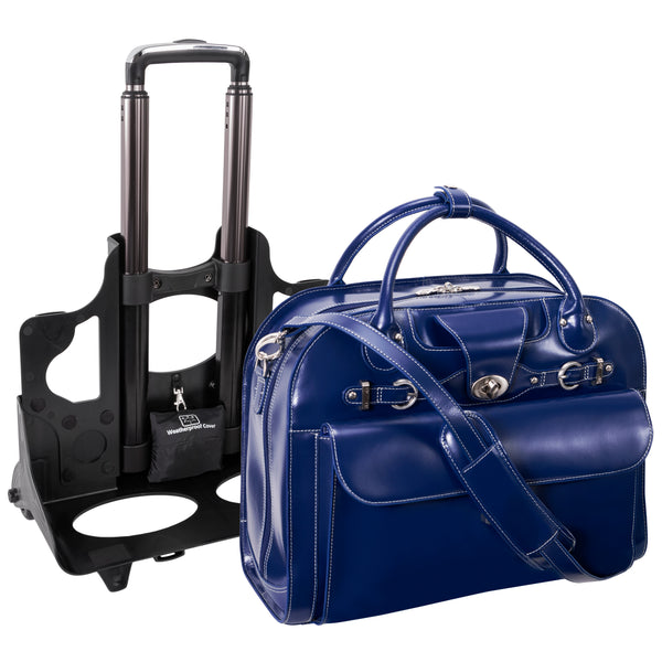 ROSEVILLE | 15” Leather Detachable-Wheeled Laptop Case
