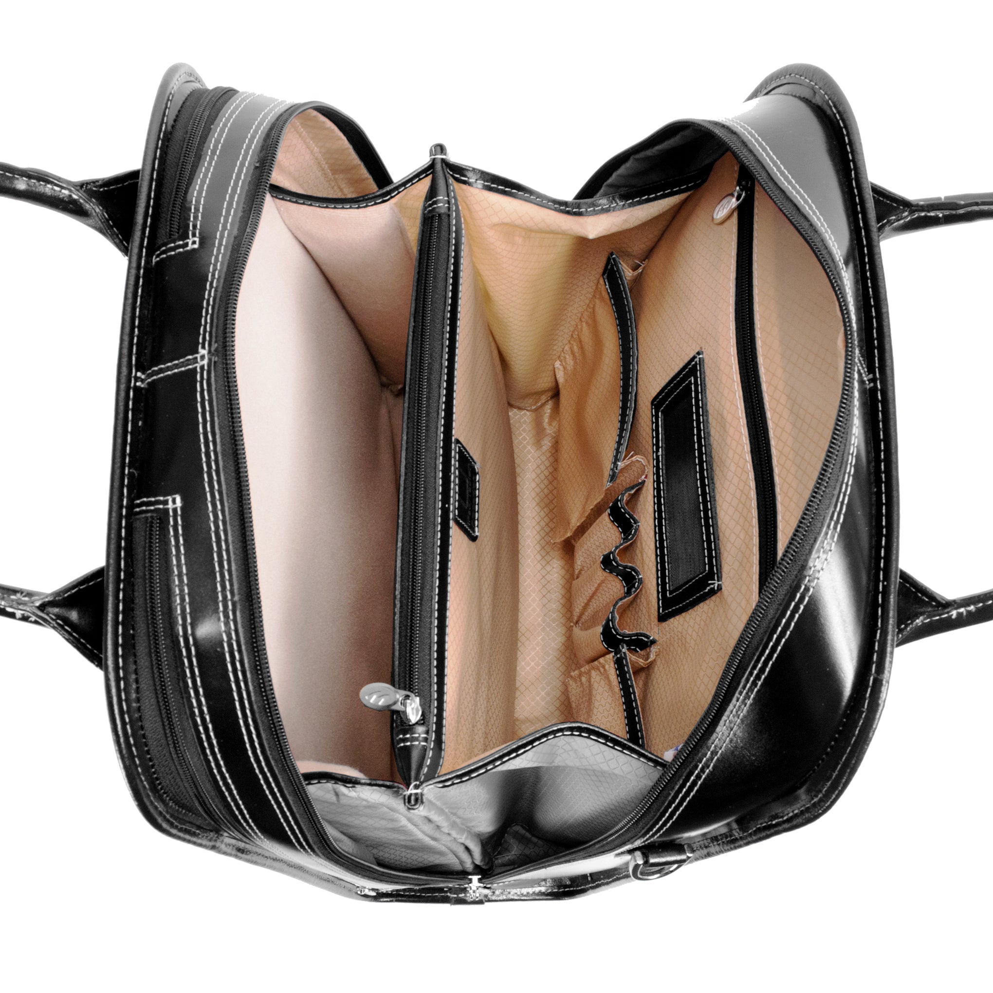Melrose 9703 - 15” Leather Vertical Detachable-Wheeled Case