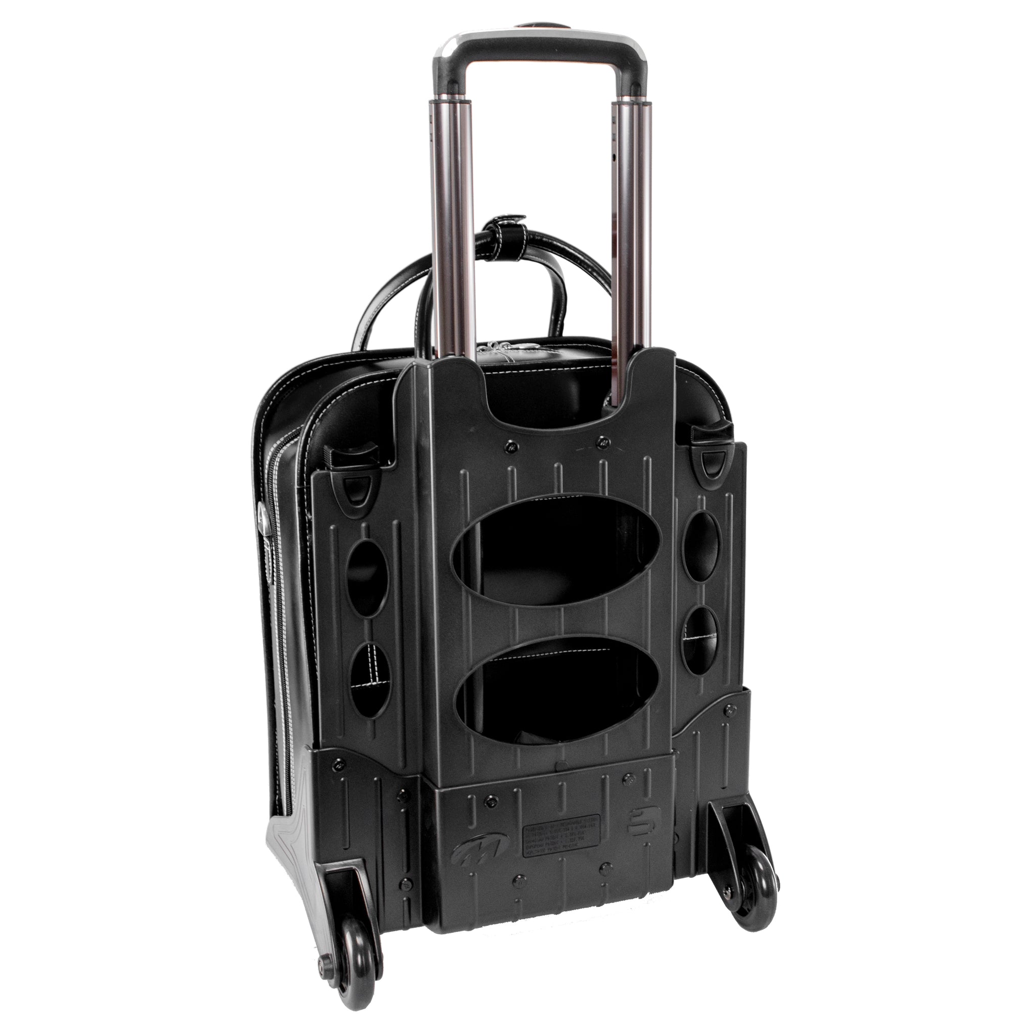 Melrose 9703 - 15” Leather Vertical Detachable-Wheeled Case
