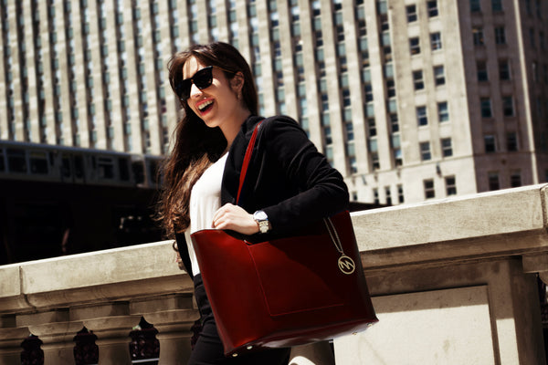 ALYSON | Leather Tablet Tote