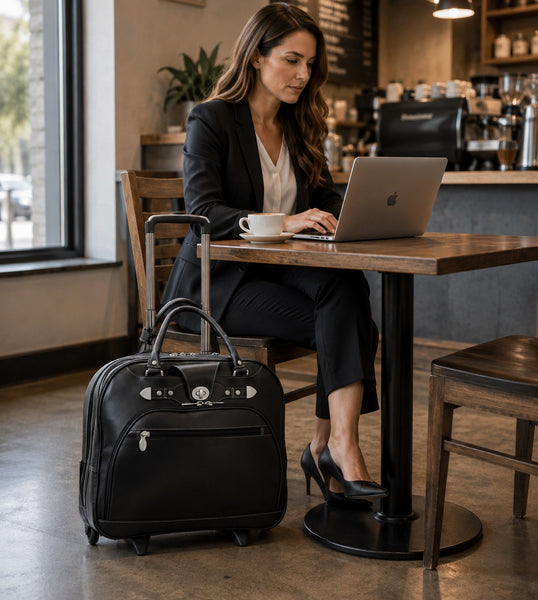REDWOOD | Leather Wheeled Ladies Laptop Case