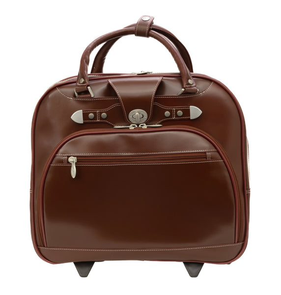 REDWOOD | Leather Wheeled Ladies Laptop Case