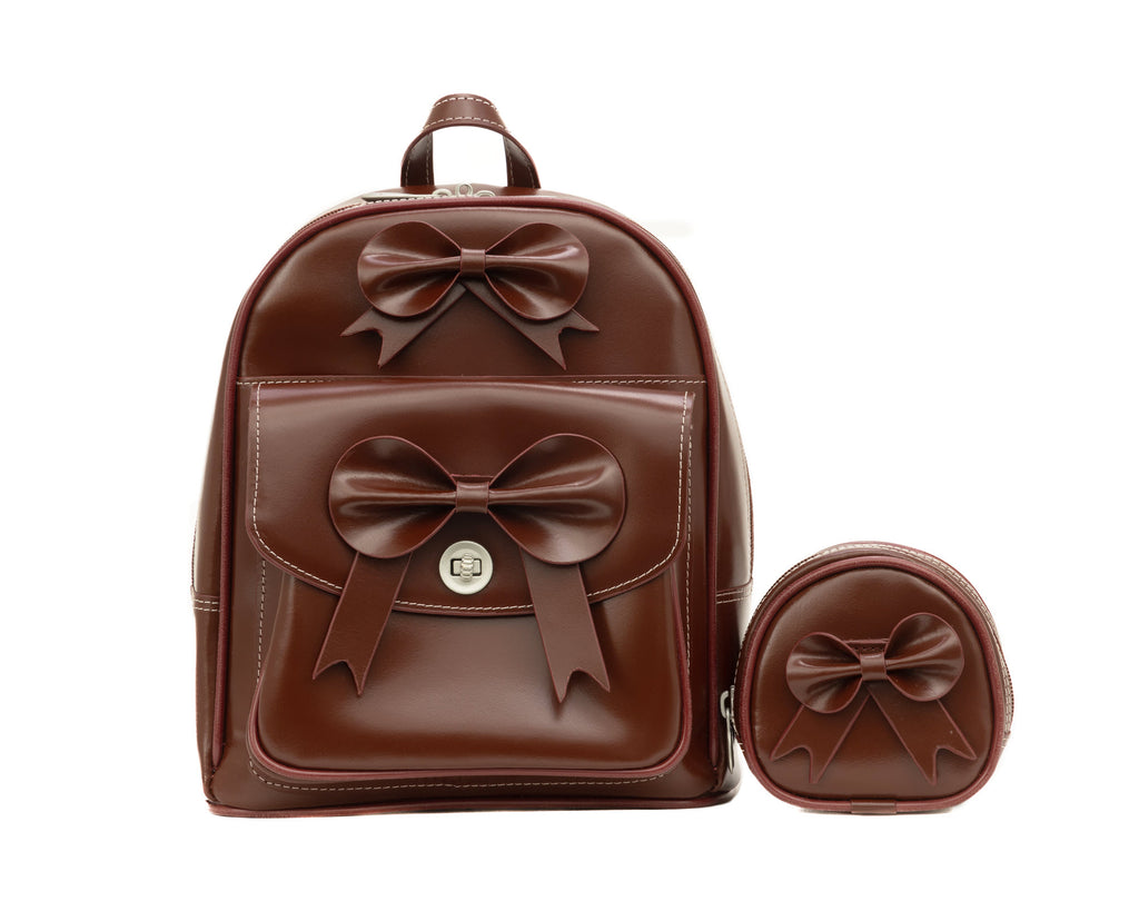 bow mini backpack Stylish Leather Mini Bow Backpack - Acadia