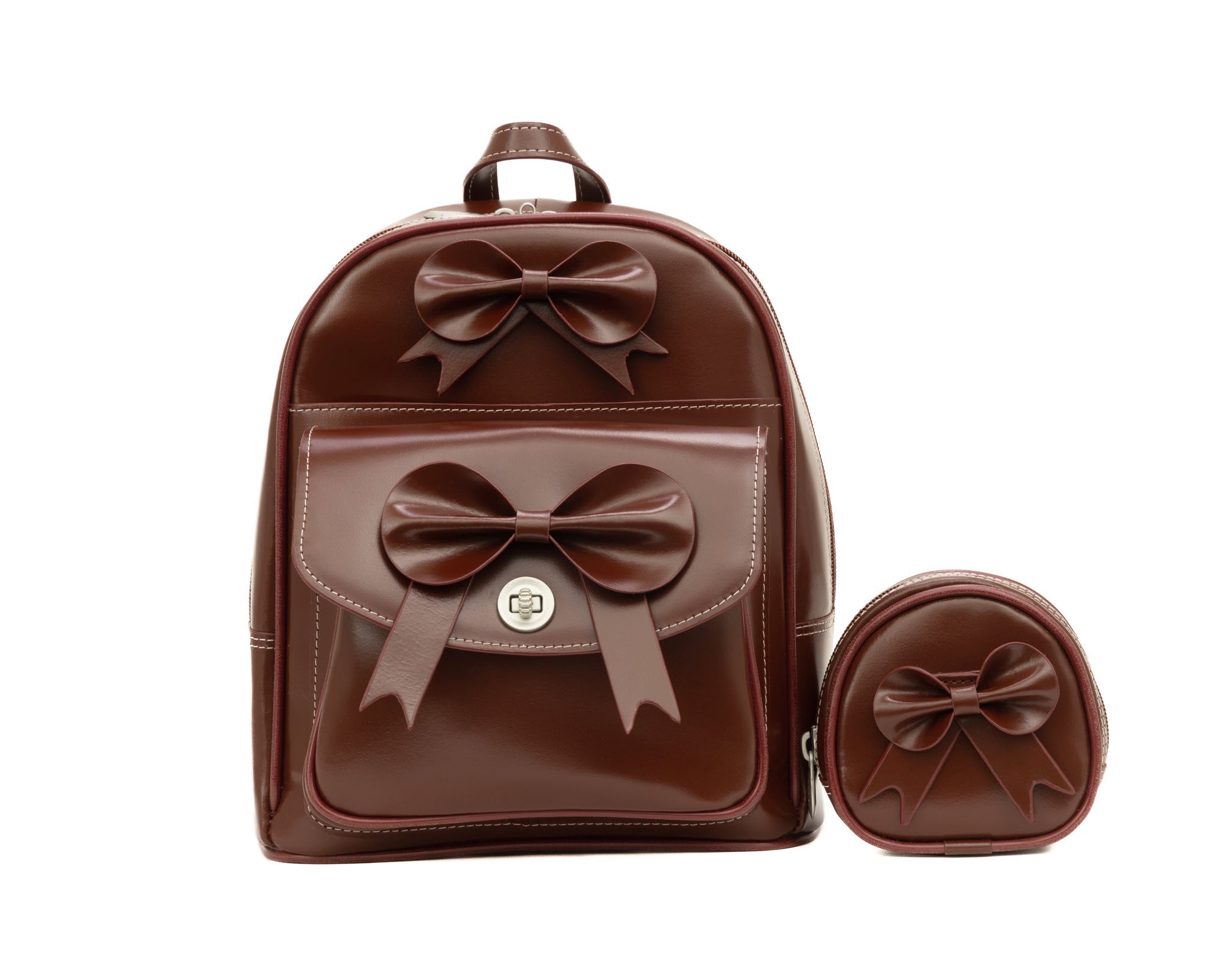 Stylish Leather Mini Bow Backpack - Acadia | McKlein USA – McKleinUSA