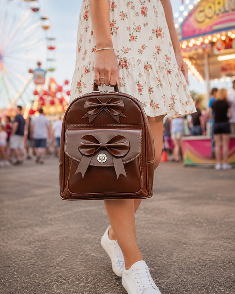 ACADIA | Leather Mini Bow Backpack