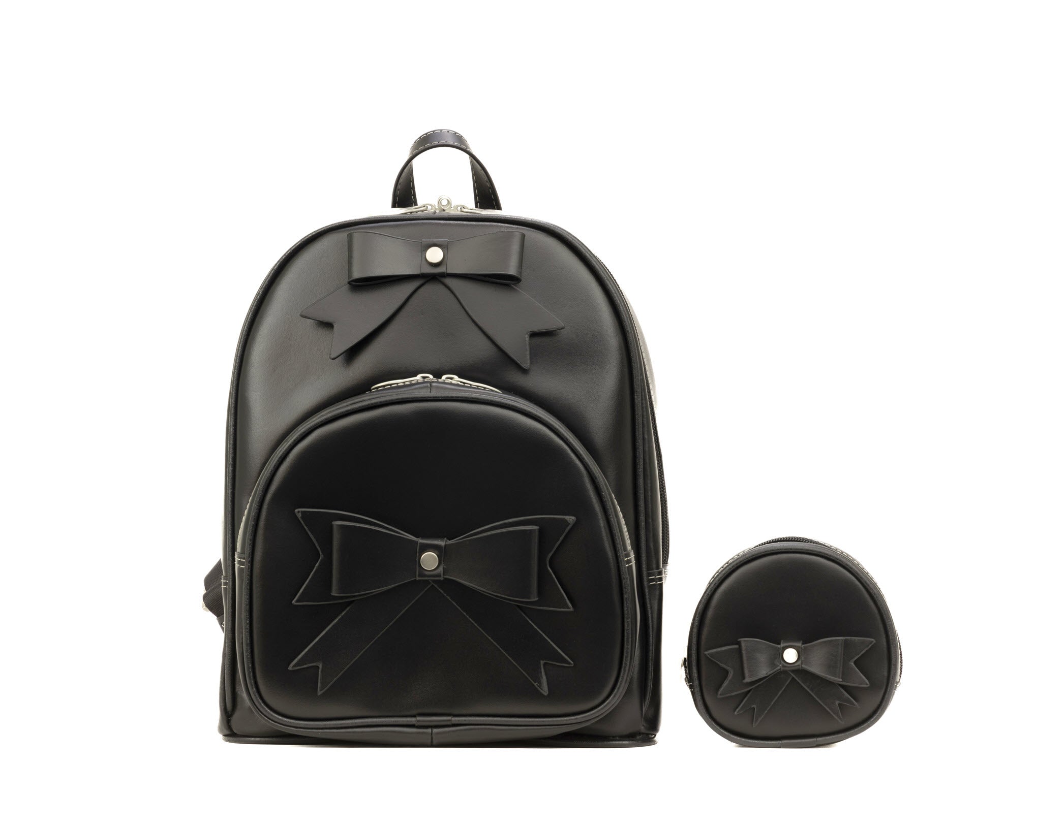 Mckleinusa Arches Leather Bow Backpack, Black Mckleinusa Arches Leather Bow Backpack, Black