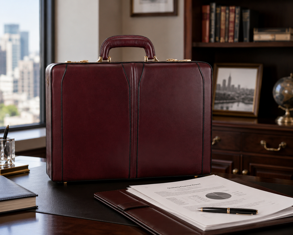 Leather Expandable Attaché Briefcase