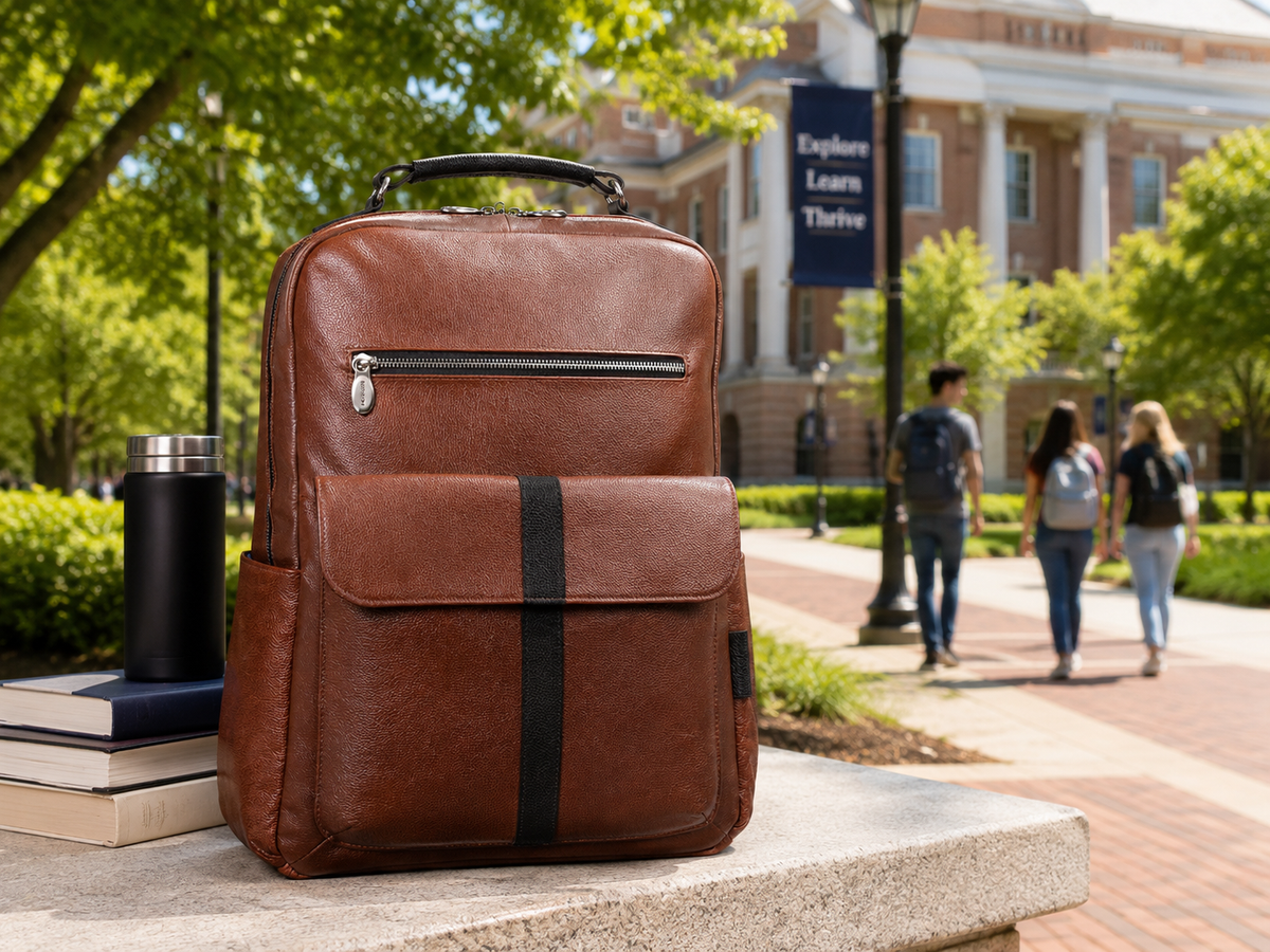 Premium 17” Leather Two-Tone Laptop Backpack – McKleinUSA