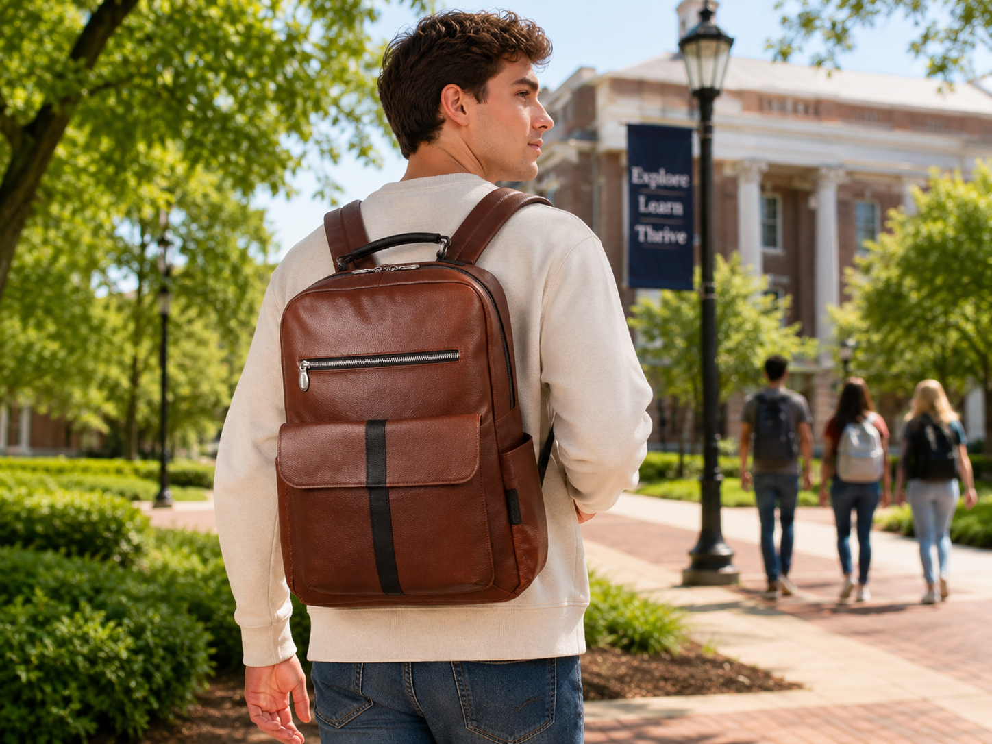 Premium 17” Leather Two-Tone Laptop Backpack – McKleinUSA