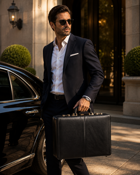 LAWSON | 4.25” Leather Attaché Briefcase