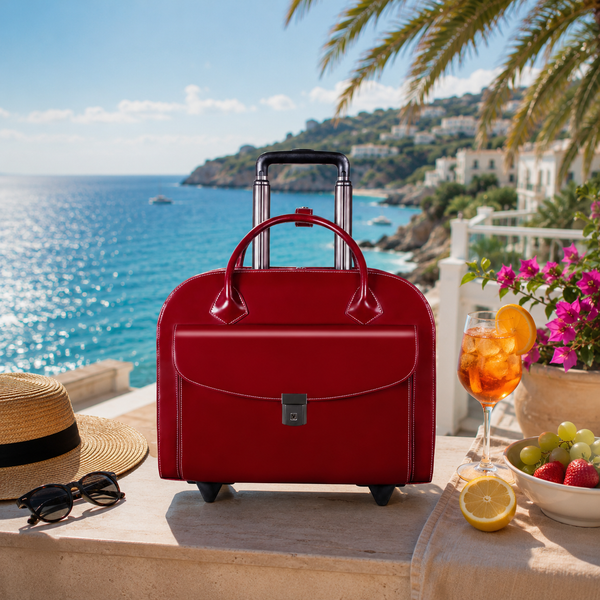 GRANVILLE | 15” Leather Wheeled Laptop Briefcase